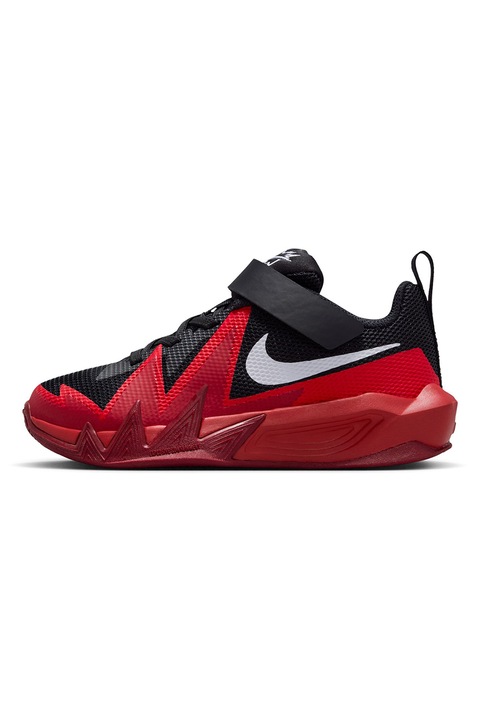 Nike, Pantofi low-cut S.T. Dynamite cu velcro pentru baschet, Rosu/Alb/Negru