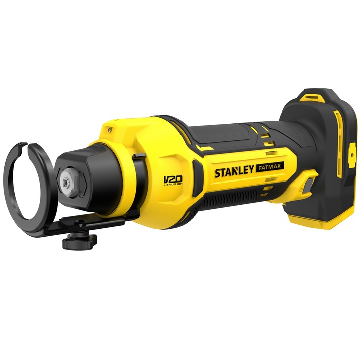 Stanley FatMax SFMCE200B akkus gipszkarton vágó, 18V V20, max. sebesség 26000 RPM, kompatibilis 1/8", 5/32" és 1/4" bitekkel, LED világítás, kényelmes gumírozott fogantyú, töltő/akkumulátor nem tartozék