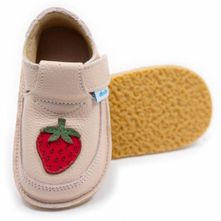Pantofi copii barefoot Dodo Shoes Capsuna, Bej
