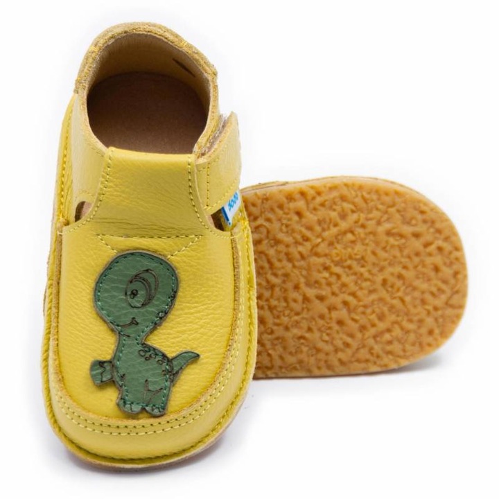 Dodo Shoes Baby Dino mezitlabas gyerekcipo, Sárga
