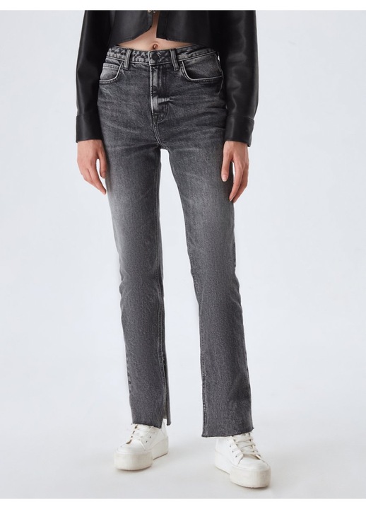 Blugi dama Betiana, LTB jeans, talie inalta, bumbac/elastan, gri