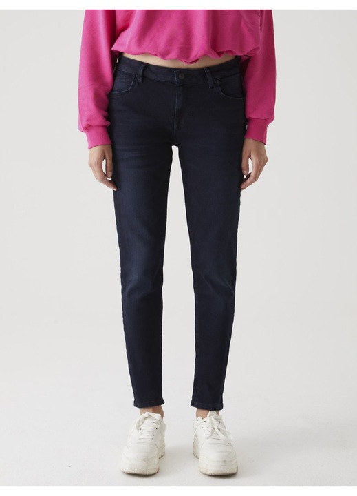 Blugi dama Nicole, LTB jeans, talie medie, bumbac/poliester/elastan, albastru, W32-L31 US