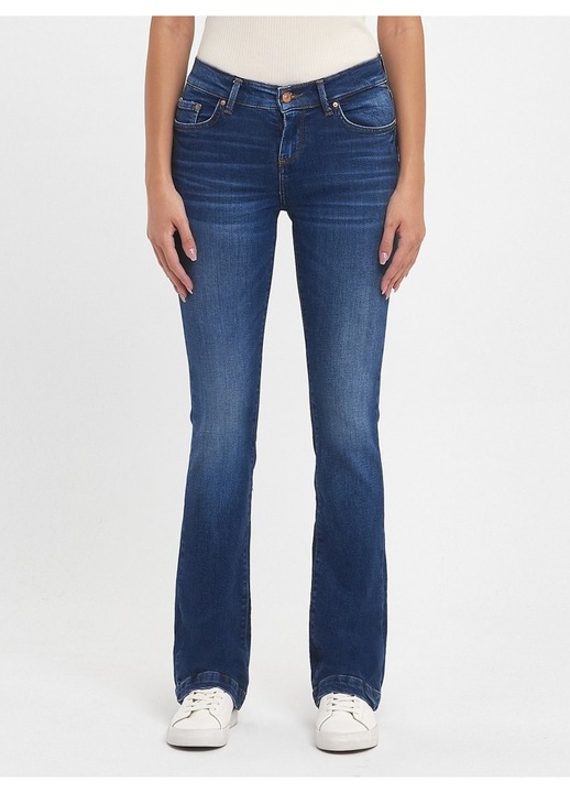 Blugi dama Fallon, LTB jeans, talie medie, bumbac/elastan, albastru inchis, W32-L26 US