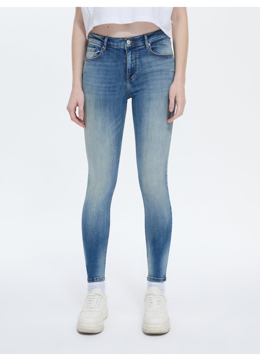 Blugi dama Amy, LTB jeans, bumbac/elastan, albastru