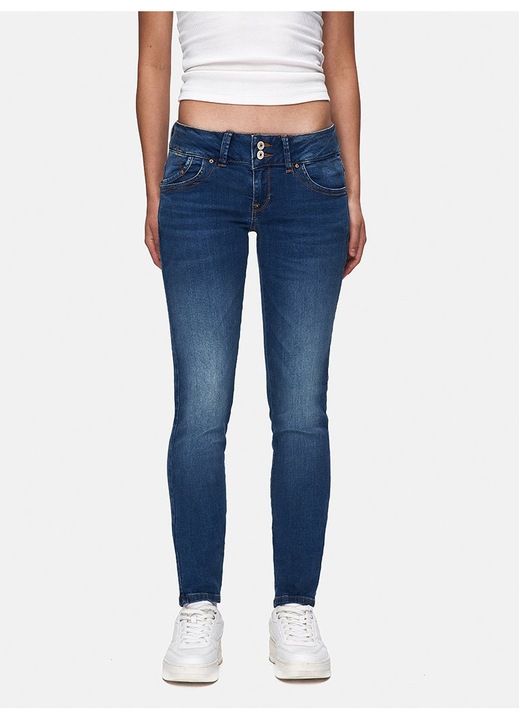 Blugi dama Molly, LTB jeans, talie joasa, bumbac/elastan, albastru, W30-L28 US
