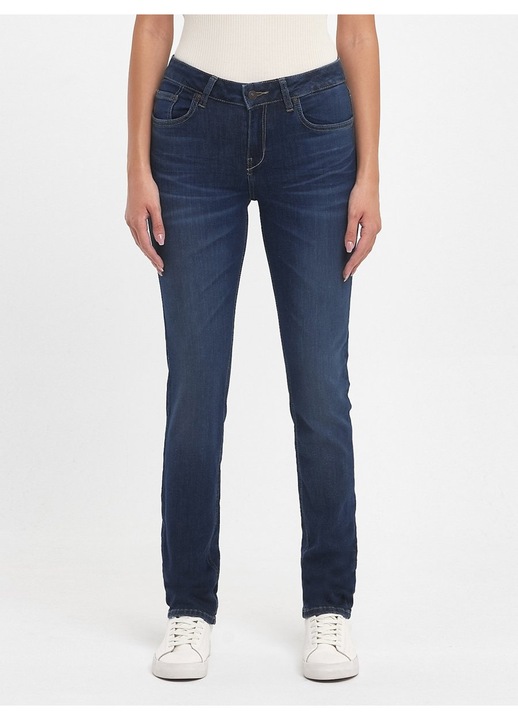 Blugi dama Aspen, LTB jeans, bumbac/modal/poliester/elastan, albastru inchis, W34-L28 US