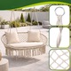 Двойна градинска люлка VarioShop кремава, висящ стол VarioShop, за 2 души, на открито