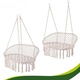 Двойна градинска люлка VarioShop кремава, висящ стол VarioShop, за 2 души, на открито