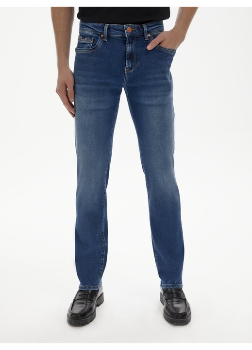 Blugi barbati Hollywood, LTB jeans, talie medie, bumbac/poliester/elastan, albastru