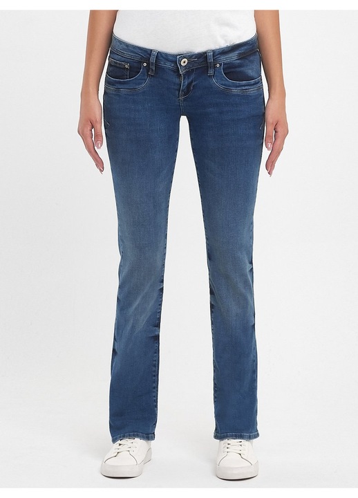 Blugi dama Valerie, LTB jeans, talie joasa, bumbac/elastan, albastru inchis