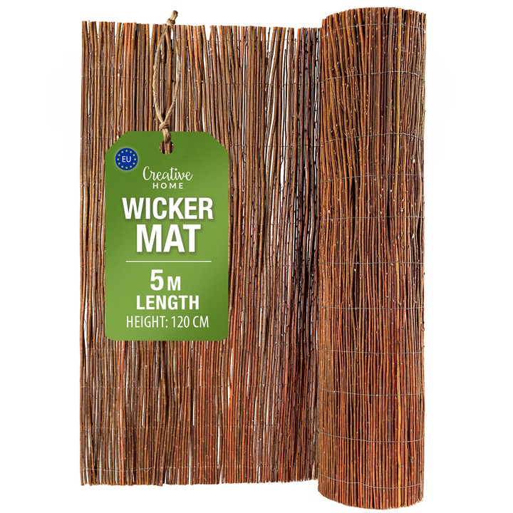 Paravan din Rachita Naturala Creative Home, 120x500cm, Rezistent la Vant si UV