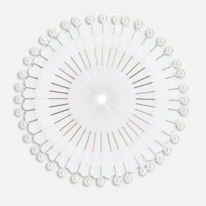 Set 40 Bucăți Ace Croitorie Shopiens cu Gamalie Albă, 3.5cm, Metalice