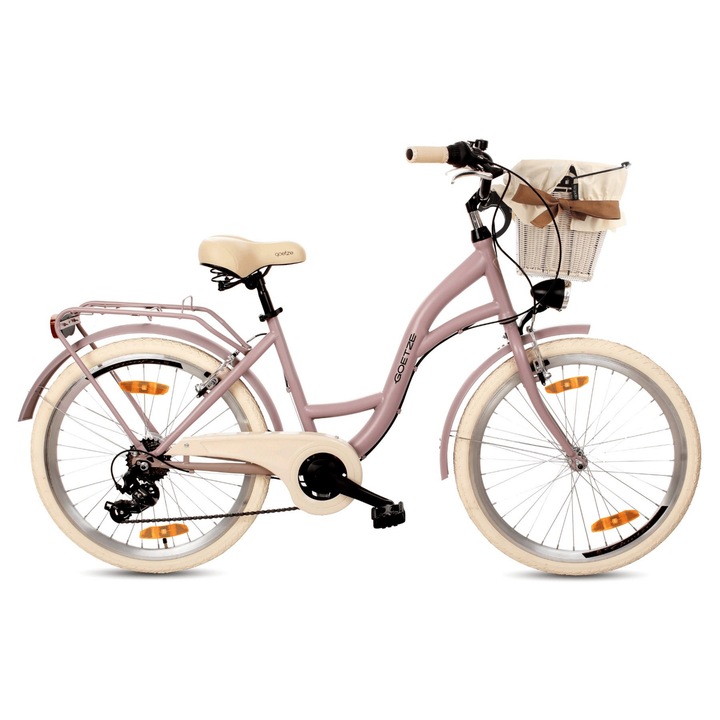 Bicicletă de oraș Goetze Mood 24", cadru 14", 6 viteze Shimano, roți 24", design retro
