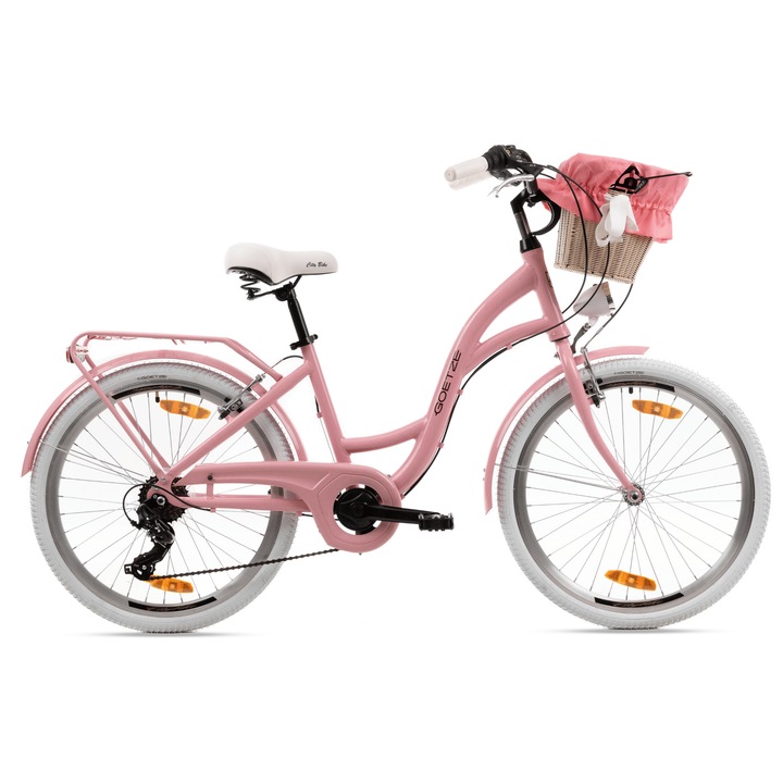 Bicicleta de oraș Goetze Mood 24", cadru aluminiu 14", 6 viteze, frâne V-Brake, 24 inch