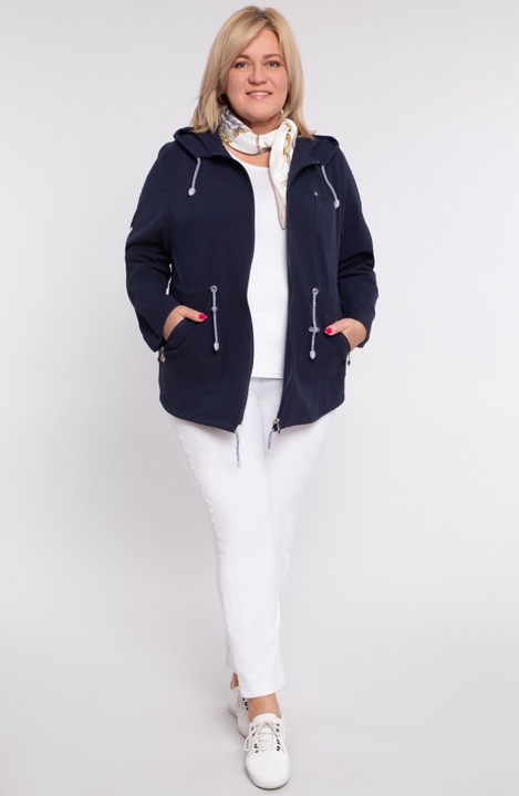 Sötétkék vékony kabát 48