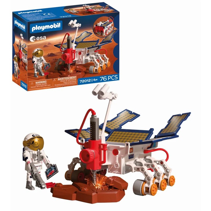 Playmobil Mars felfedező jármű, 6 kerék, forgó fúró, többszínű, 29x15x20cm