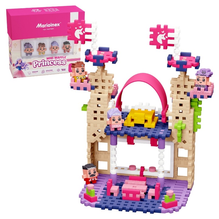 Set Blocuri Constructie Castel, Marioinex, Multicolor, 167 piese, 10 cm