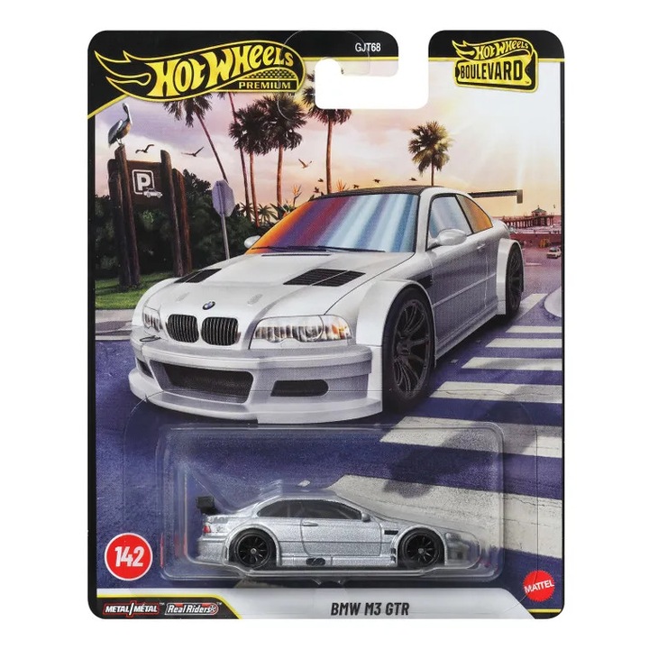 Macheta auto BMW M3 GTR (E46) Argintiu 1:64 Hotwheels