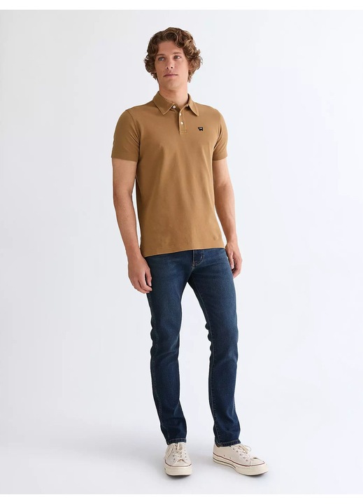 Férfi farmer, Wrangler, Larston, Slim Fit, Alacsony derék, 5 zseb, Hosszú, Cipzár, Pamut, Kék, Kék