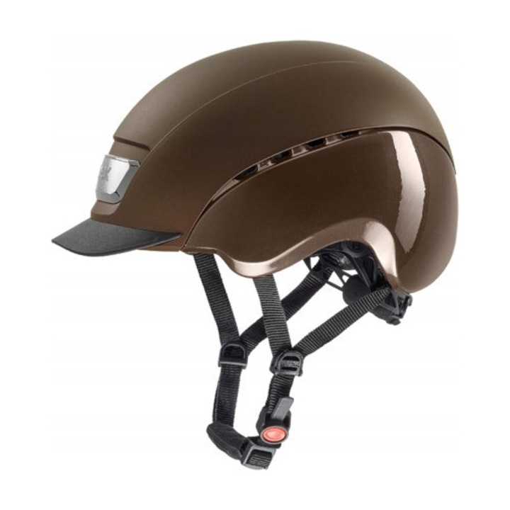 Casca de echitatie Uvex Elexxion Pro, 55-56cm, culoare maro, sistem de ventilatie, greutate 470g