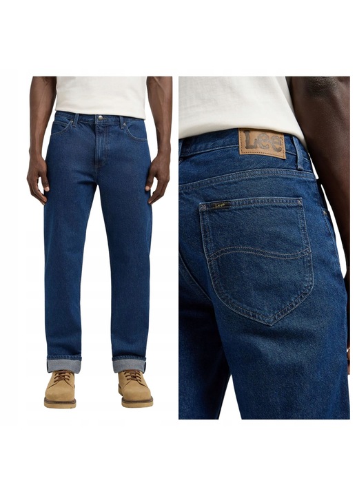 Férfi farmer, Lee, West, Egyenes szabású, Közepes derék, Hosszú, Cipzáras, 5 zseb, Pamut, W33-L32 US, Kék