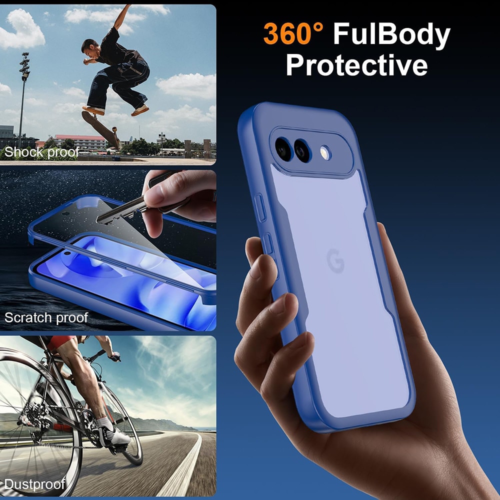 Set 360: Husa cu folie integrata pentru Google Pixel 10a Protectie 360 fata / spate - albastru