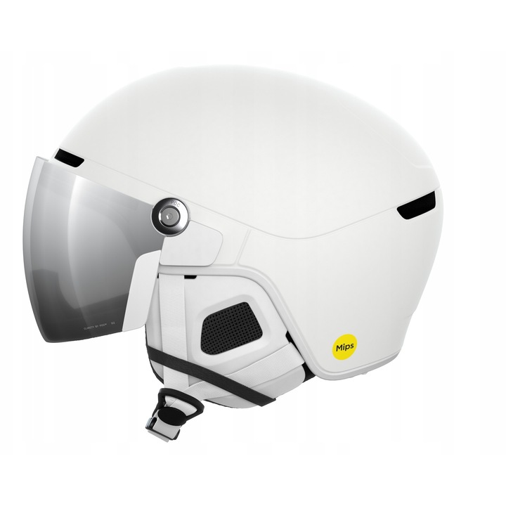 Casca de schi POC Obex Visor Mips, alb, M/L 55-58cm, vizor integrat Clarity, sistem Mips, reflector RECCO