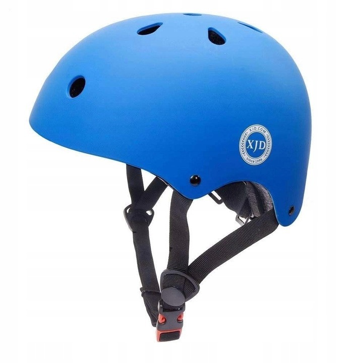 Casca de protectie pentru copii XJD W-001, albastra, M 55-57cm, 11 ventilatii, set cu accesorii