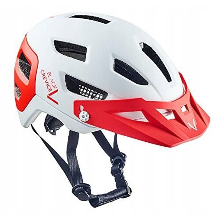 Casca de protectie Black Crevice BCR321825 alb-rosu, L 58-61cm, usoara, cu ventilatie optima