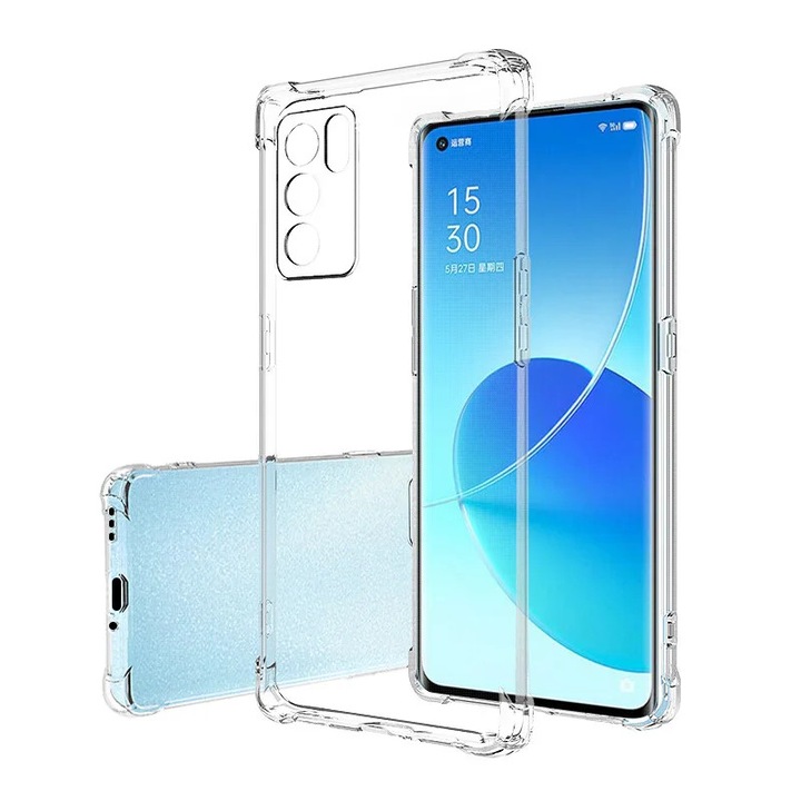 Husa Antisoc compatibila cu Oppo Reno 6 5G, silicon TPU, colturi intarite, protectie antisoc