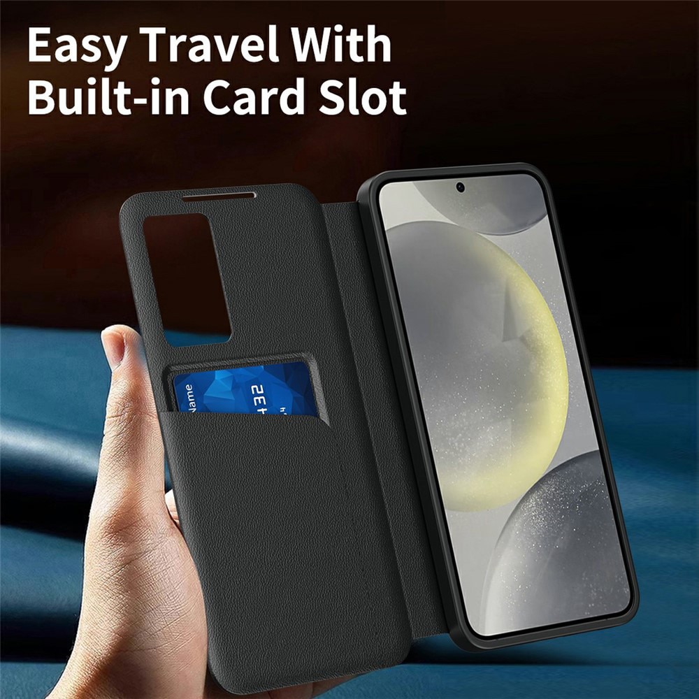 Husa pentru Samsung Galaxy A57 5G Smart Window View Tip Carte – Design Premium, Vizualizare Inteligenta, Protectie 360°, Card Slot, Textura Mata Eleganta - negru