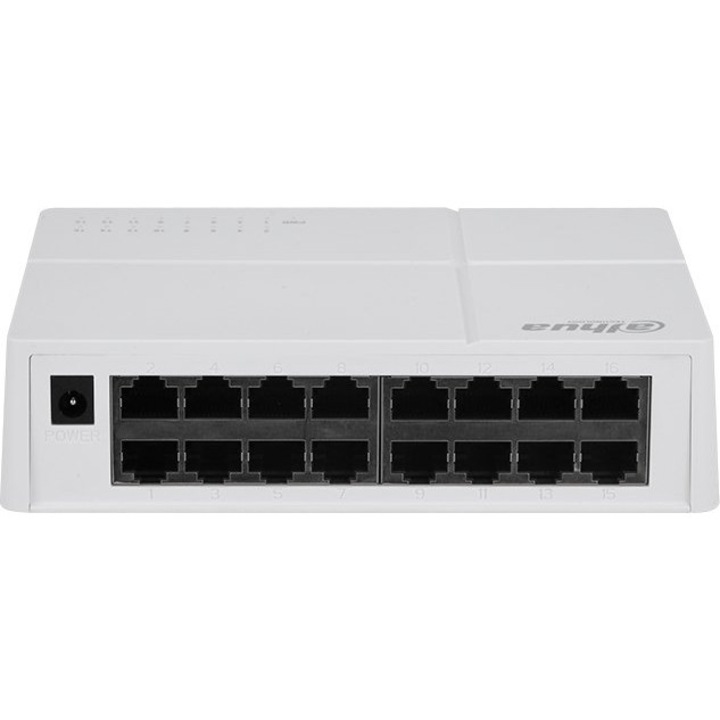 Switch Ethernet 16-Port, Dahua, 10/100 Mbps, Unmanaged, Plug & Play, Fara ventilator