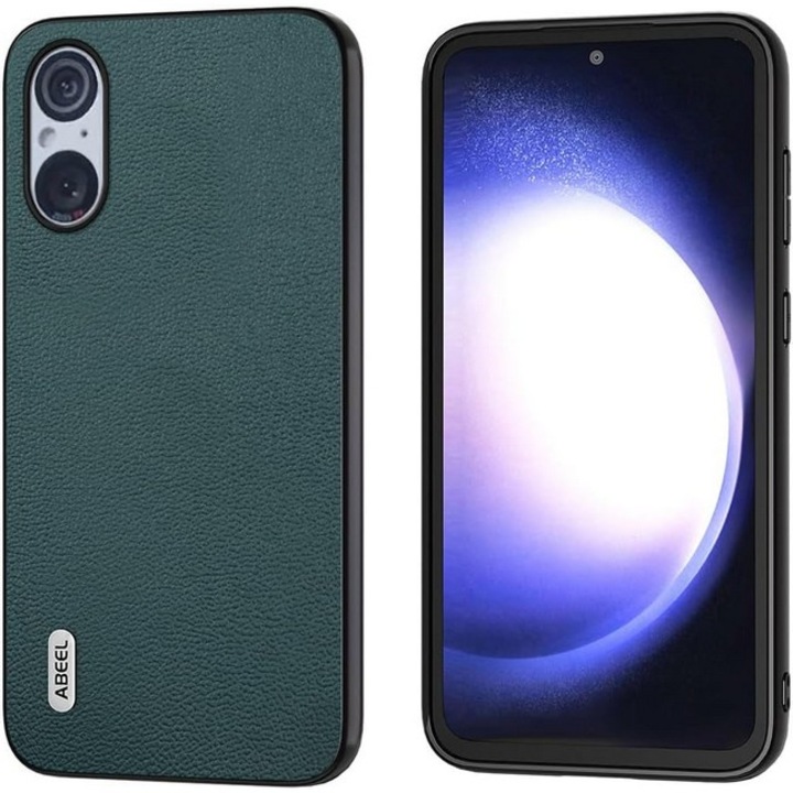 Husa din piele naturala pentru Sony Xperia 5 V, verde