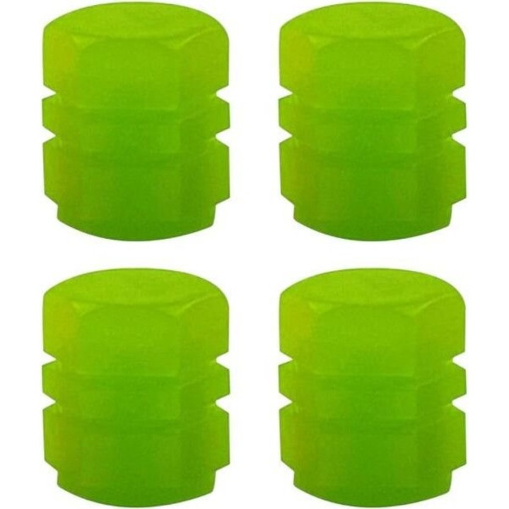 Set 4 capace anvelope auto, Raistar, verde, 1.6x0.8x1.4cm