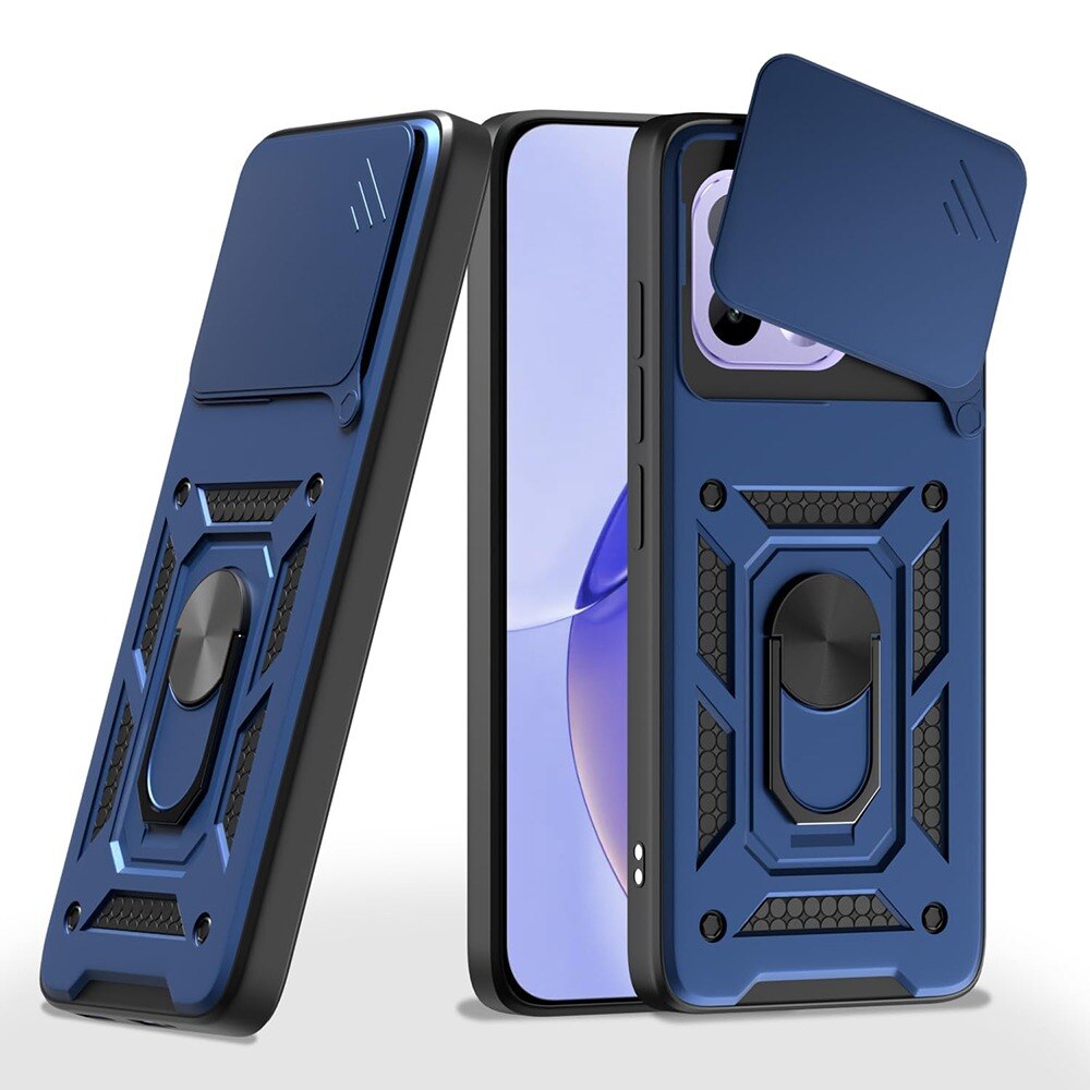 Husa pentru Realme 16 Pro cu inel rotativ 360 Daden, Camshield series, Hybrid Antisoc, Slider pentru protectia camerei, Albastru