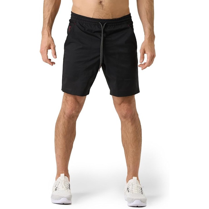Férfi rövidnadrág, Sport, Gyorsan száradó, Zsebek, Fekete, L