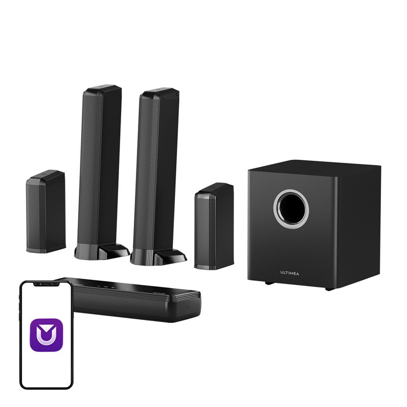Soundbar 9.1 Ultimea Apollo S90 cu Subwoofer si 2 sateliti, Bluetooth 5.3, Telecomanda inclusa, Negru