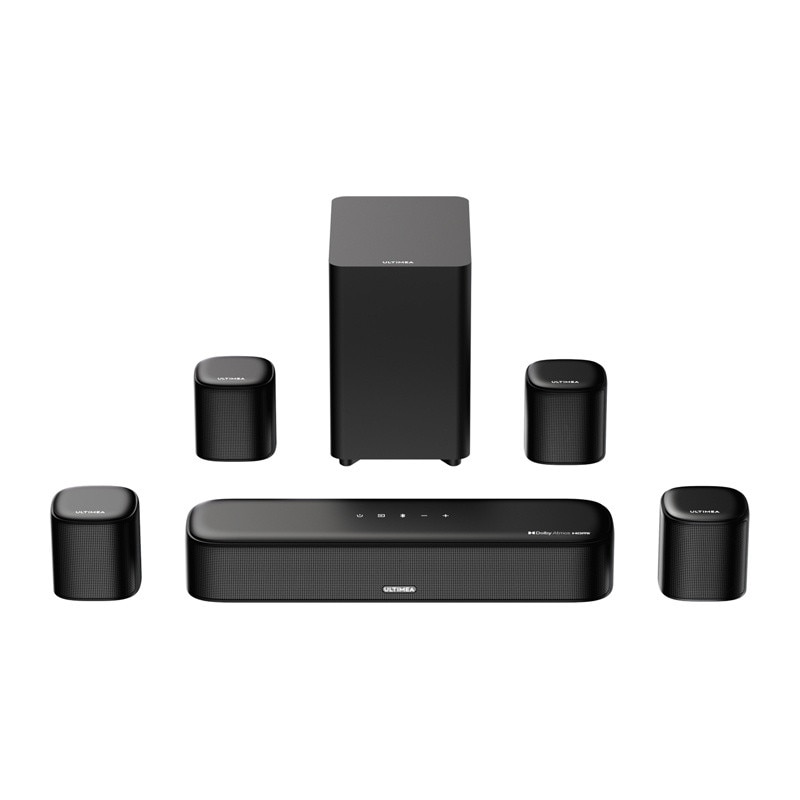 Soundbar 7.1 Ultimea Aura A60 cu Subwoofer si 4 sateliti, Bluetooth 5.3, Telecomanda inclusa, Negru