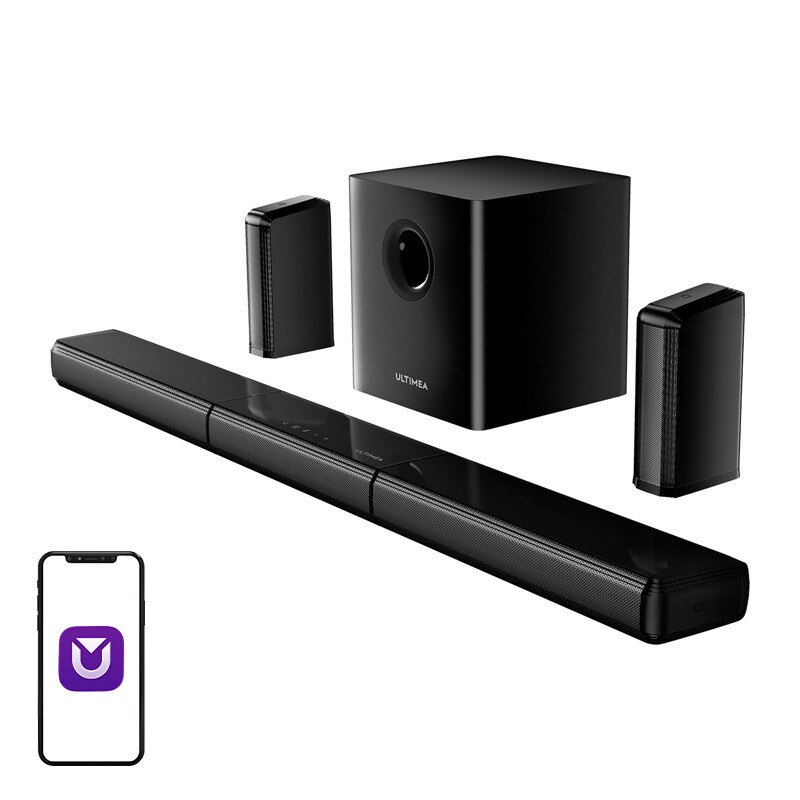 Soundbar 7.1 Ultimea Apollo S70 Ultra cu Subwoofer si 2 sateliti, Bluetooth 5.3, Telecomanda inclusa, Negru
