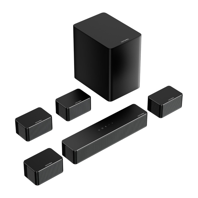 Soundbar 7.1 Ultimea Poseidon D70 cu Subwoofer si 4 sateliti, Bluetooth 5.3, Telecomanda inclusa, Negru