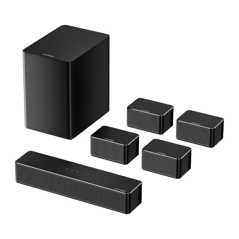 Soundbar 7.1 Ultimea Poseidon D70 cu Subwoofer si 4 sateliti, Bluetooth 5.3, Telecomanda inclusa, Negru