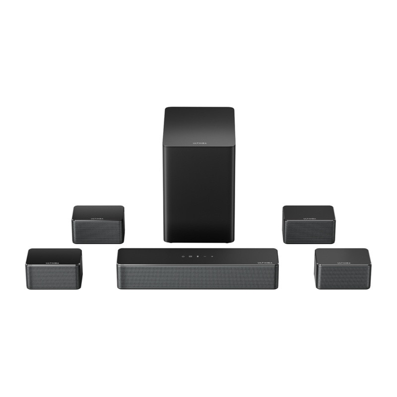 Soundbar 7.1 Ultimea Poseidon D70 cu Subwoofer si 4 sateliti, Bluetooth 5.3, Telecomanda inclusa, Negru