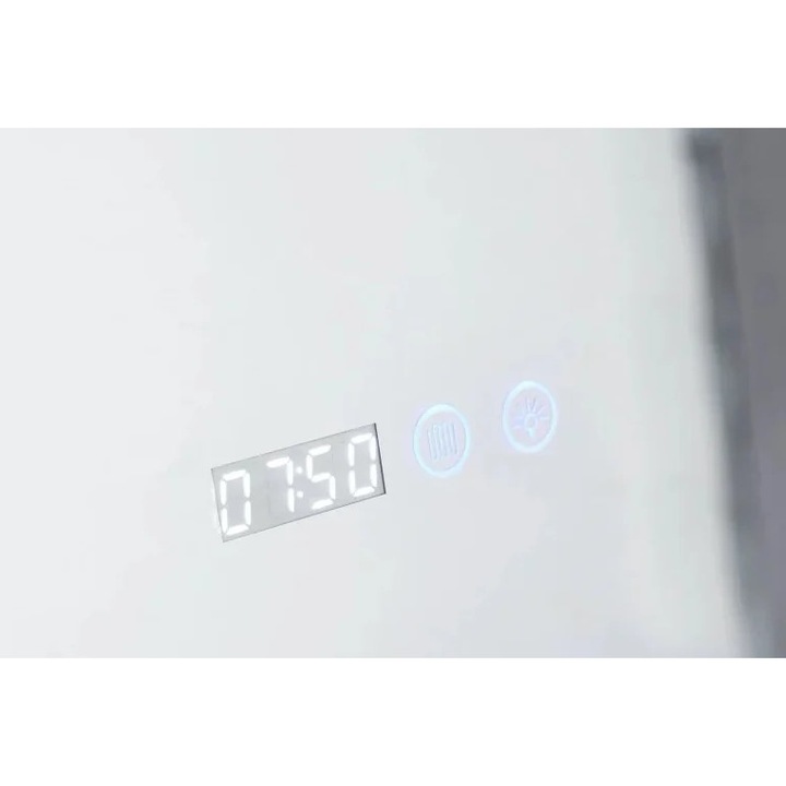 Oglinda LED cu Dezaburire, Ceas si Termometru 90x70cm - Nerissa