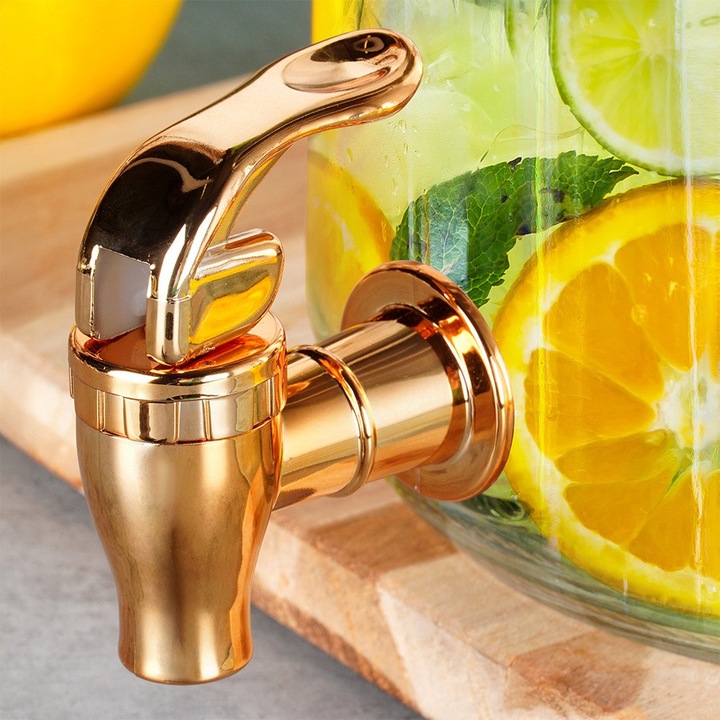 Tartalék csap italadagolókhoz, Artemis, univerzális méret, arany színű, 8x2,5x6,5cm, tömítéssel ellátott készlet.