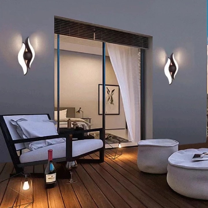 Aplica LED AX215 12 W, 2*LED, 27.5*12.5*8, IP65, Lumina calda, Negru