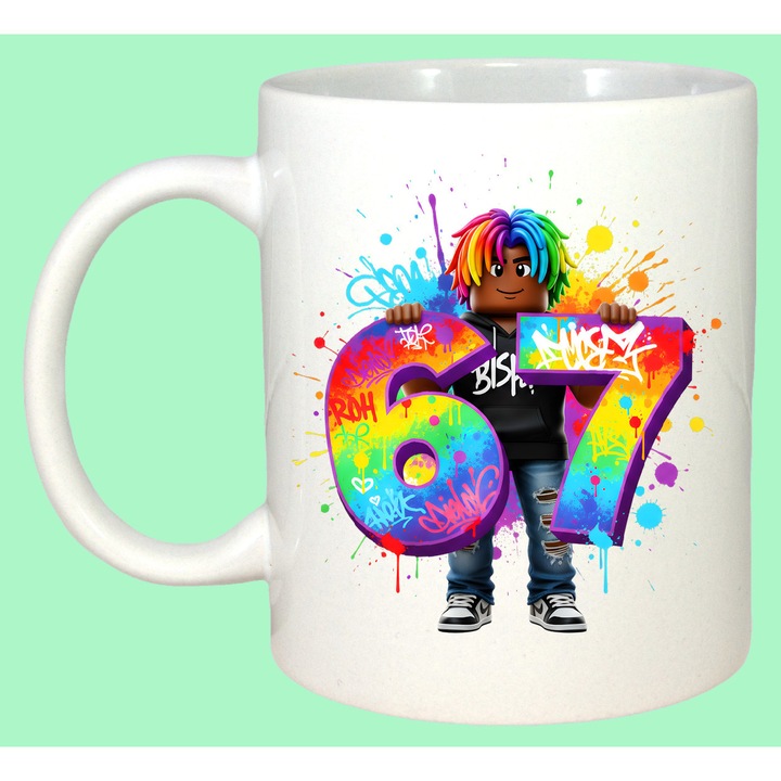 Cana Paste 67 Roblox Boy Pastel Splash Street Vibe, Cadou, Sarbatori, Cri-Flo, Culoare Alb, 330 ml