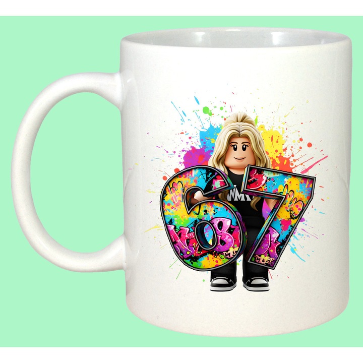 Cana Paste 67 Roblox Girl Rainbow Drip Urban Style Fashion, Cadou, Sarbatori, Cri-Flo, Culoare Alb, 330 ml