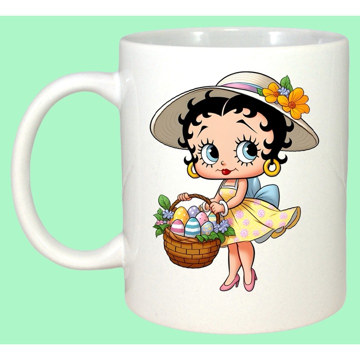 Cana Paste Betty Boop Paste Cos Oua Colorate Vintage, Cadou, Sarbatori, Cri-Flo, Culoare Alb, 330 ml