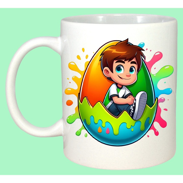 Cana Paste Ben 10 Paste Ou Colorat Stil Graffiti, Cadou, Sarbatori, Cri-Flo, Culoare Alb, 330 ml