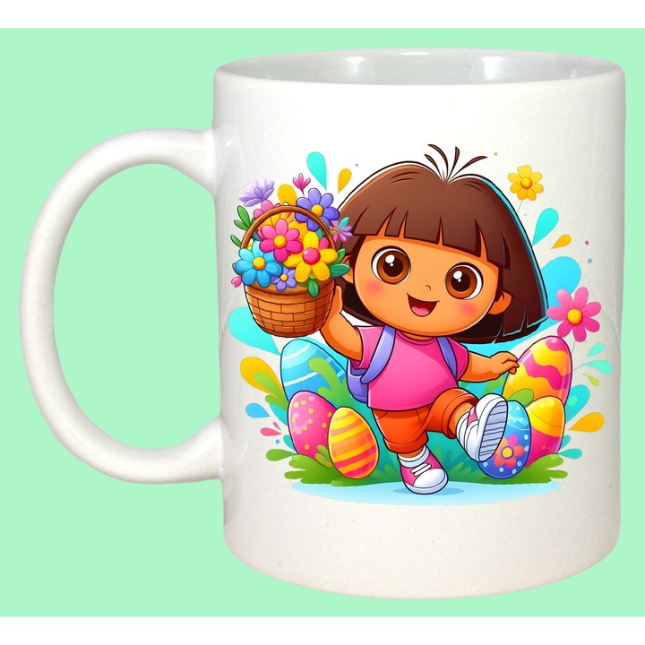 Cana Paste Dora Explorer Paste Oua Colorate Vesel, Cadou, Sarbatori, Cri-Flo, Culoare Alb, 330 ml